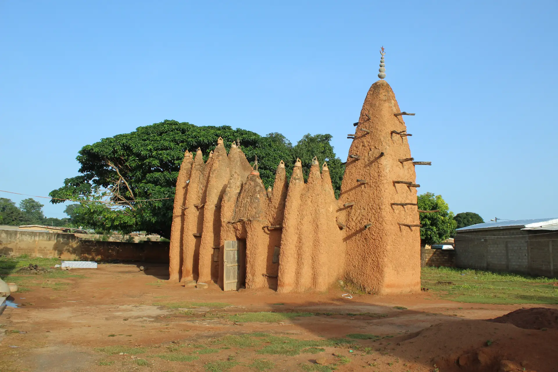 Traditional mud mosque in northern Ivory Coast village